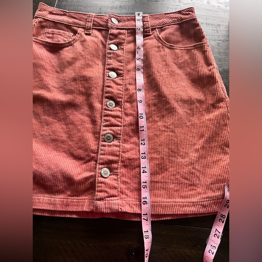 Hollister CA Size 5 (27) Corduroy Ultra High Rise Mini Skirt Button Front Womens - Picture 6 of 6